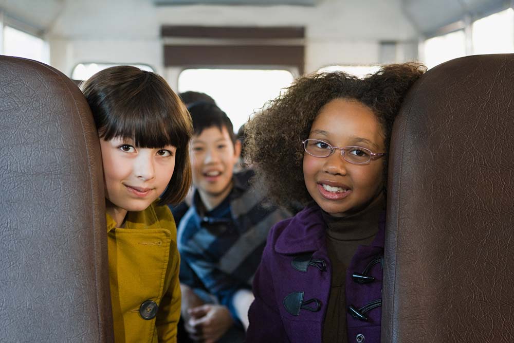 children on a school bus