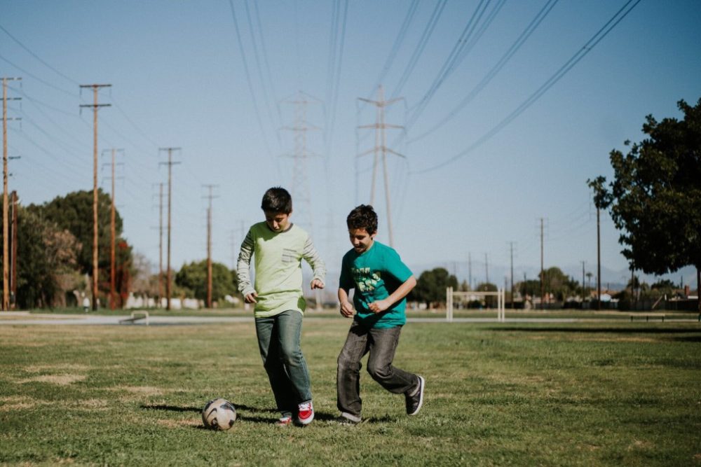 kids playing soccer